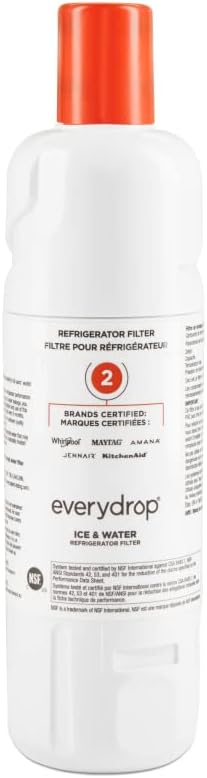 Everydrop by Whirlpool Ice and Water Refrigerator Filter 2, EDR2RXD1, Single-Pack